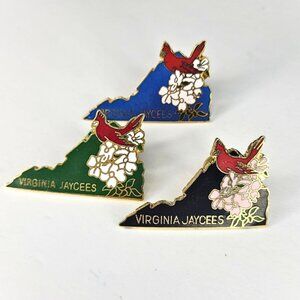 Vintage Jaycees Member Pins / Set of 3 Virginia Pins Collectibles